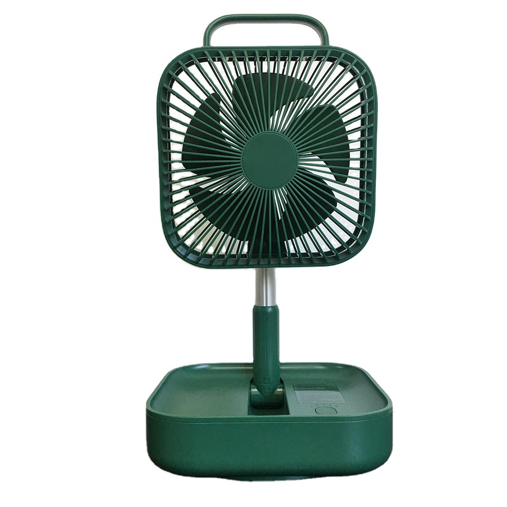 墨绿色伸缩摇头便携可充电折叠风扇rechargeable desk fan