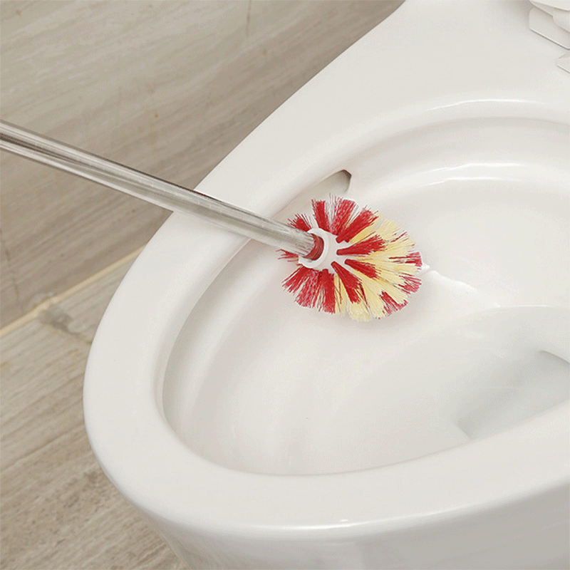 厂家直销不锈钢圆柄马桶刷 清洁圆球厕刷马桶刷量大圆形长柄厕刷