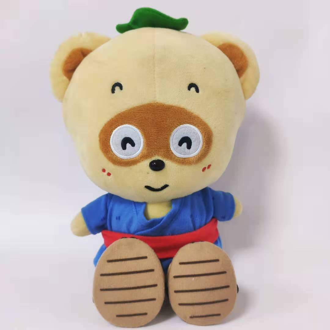 毛绒玩具卡通浣熊公仔公司活动礼品和服小熊玩偶工厂来图来样定制