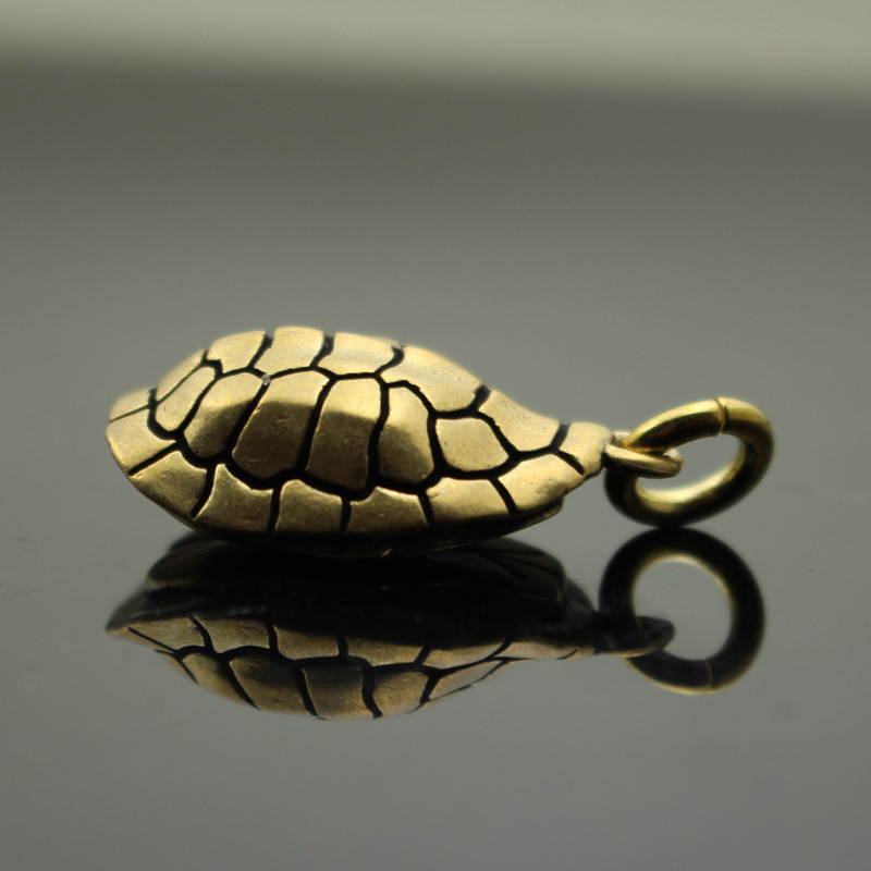 创意甲骨文富甲天下龟壳吊坠家居装饰吊坠钥匙扣挂件纯铜饰品黄铜