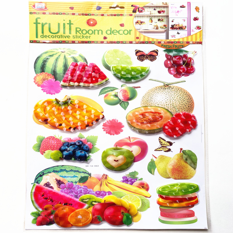 Fruit Layered Concave-Convex Pvc Sticker 3d Stickers Diy Children Little Kids Notepaper Large Indoor Stickers