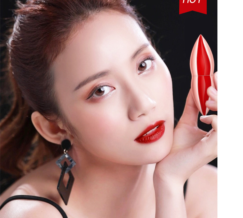 印象红唇定情口红滋润持久防水细闪缎光顺滑正红色小众唇膏批发