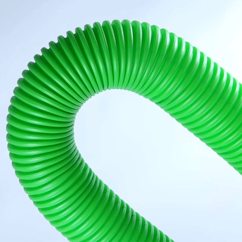 厂家直销新风系统软管hdpe双壁波纹无菌绿色阻燃抗静电新风管