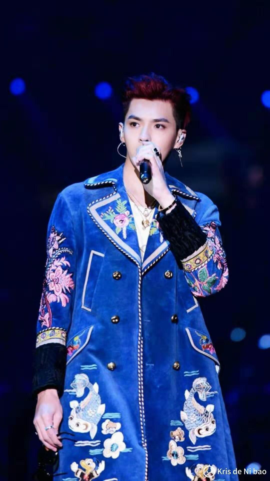 吴亦凡跨年演唱会明星同款男风衣韩版刺绣中长款大衣个性演出服装