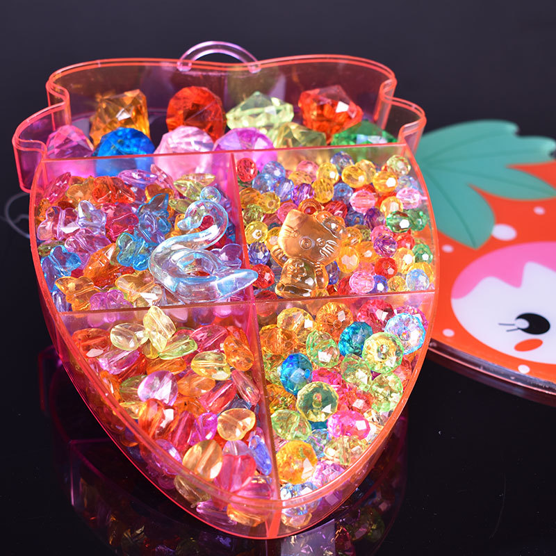 儿童宝石玩具公主diy手工串珠亚克力女孩仿水晶项链闪亮水晶钻石