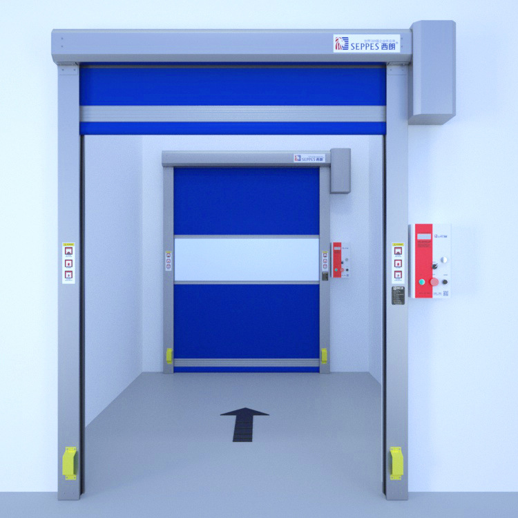 风淋室互锁快速门缓冲间快速卷帘门气锁室双门互锁卷闸门非标