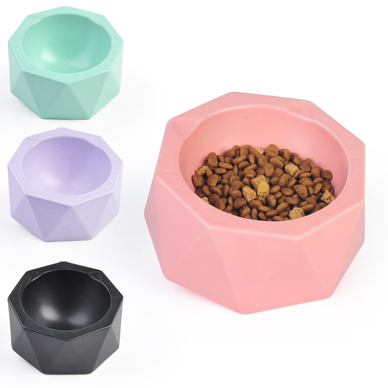 猫咪狗狗喂食器宠物陶瓷碗多边形切面星辰陶瓷猫碗狗碗