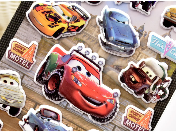 赛车总动员贴纸3d立体泡泡贴男孩宝宝儿童可爱卡通麦昆汽车粘贴画