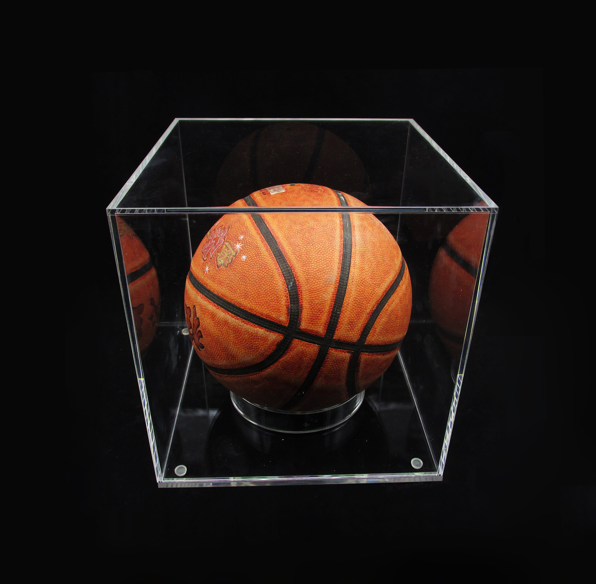 订做亚克力篮球包装盒亚克力罩子有机玻璃亚克力罩子粘接精细透明