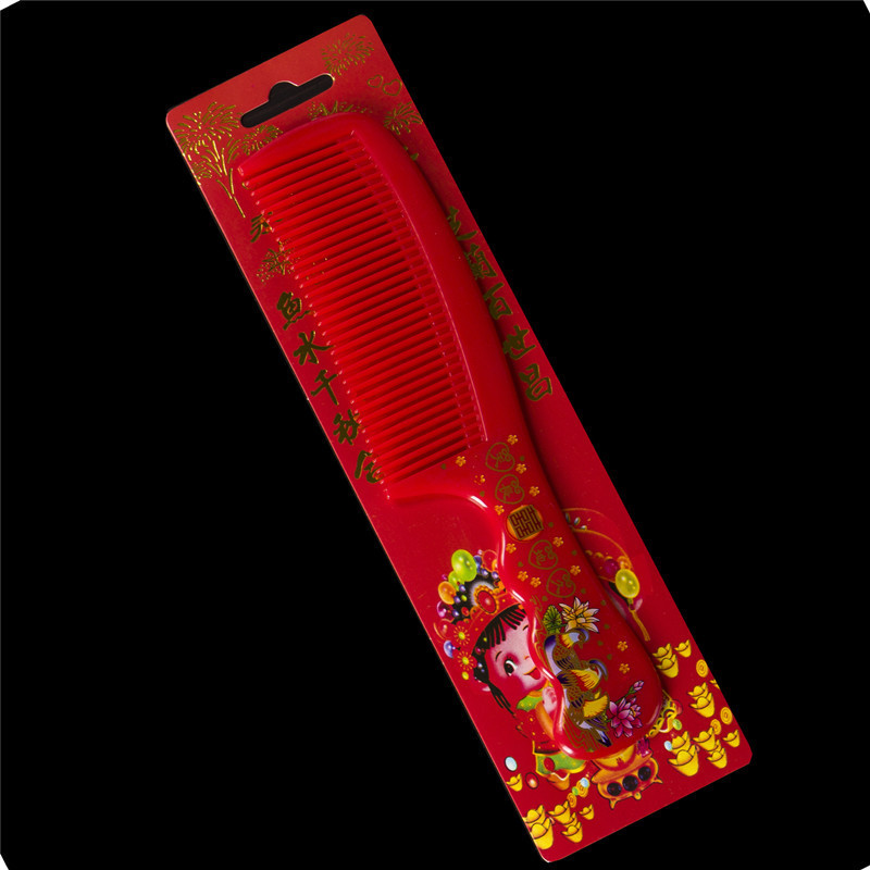 Su Di Half Moon Dragon and Phoenix Wedding Wedding Red Xi Character Comb Plastic Material Bridal Dowry Red Comb