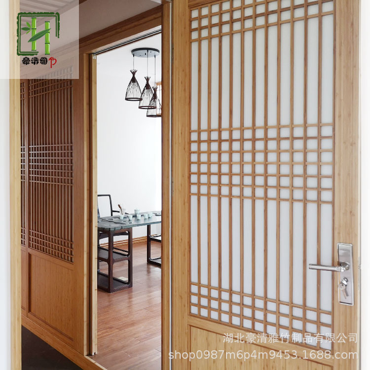 豪清雅竹隔断竹制移门竹格栅推拉门竹花格门全屋定制客厅禅意家具