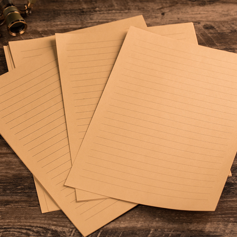牛皮纸信纸复古古风古典情书书写纸折写信纸信封套装信笺简约批发