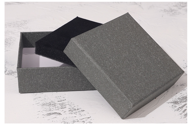 现货灰色复古牛皮纸首饰盒饰品包装盒小饰品盒戒指项链盒纸盒定制