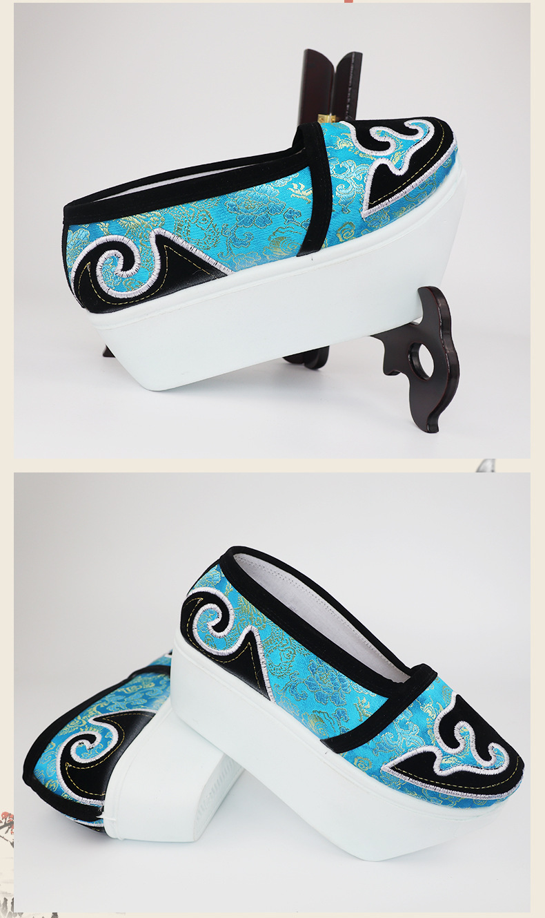 古装戏曲鞋小生鞋男书生鞋木底登云履云头鞋黄梅戏曲梁祝小生靴