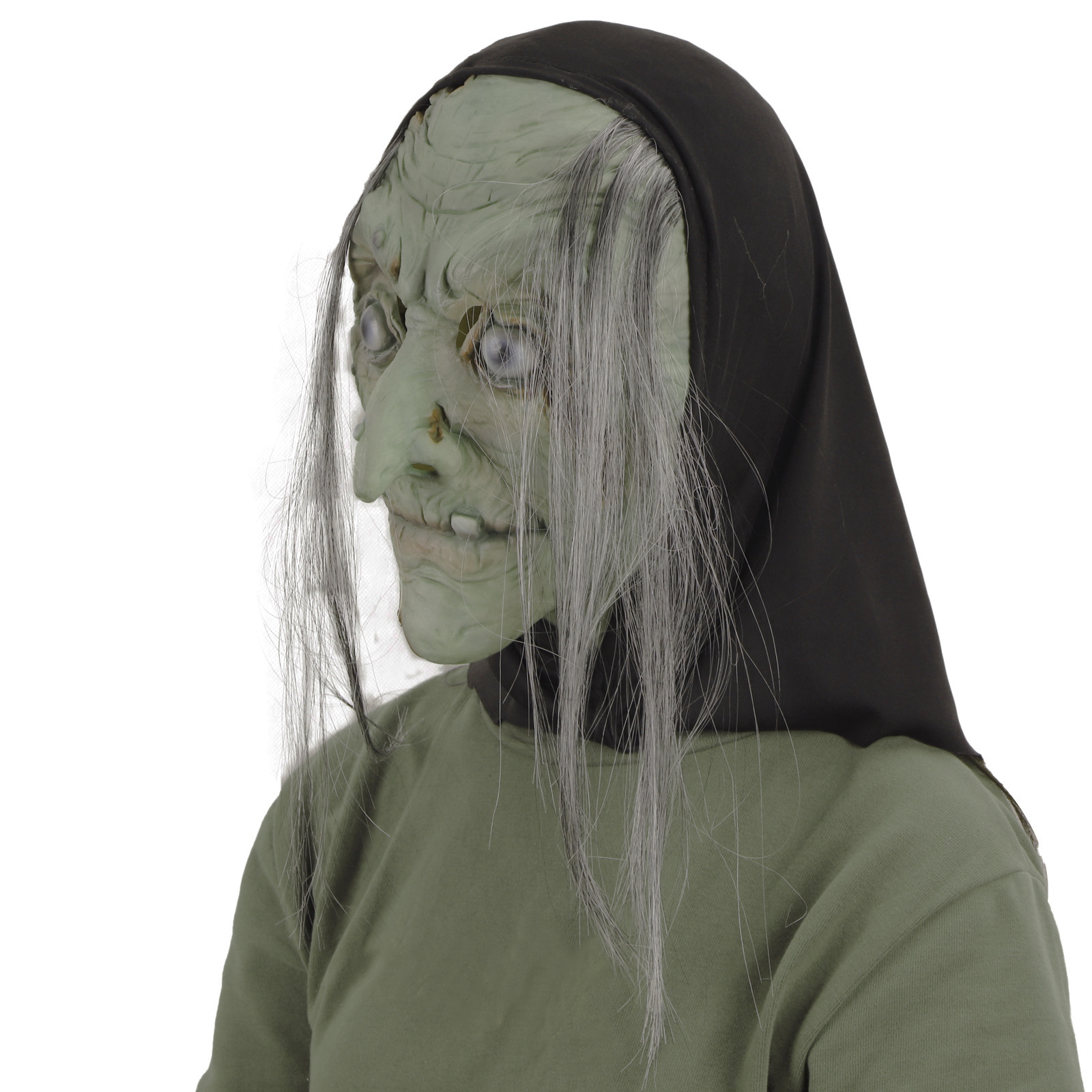 万圣节老太婆女巫童话老巫婆头套恶魔鬼巫师舞会道具乳胶恐怖面具