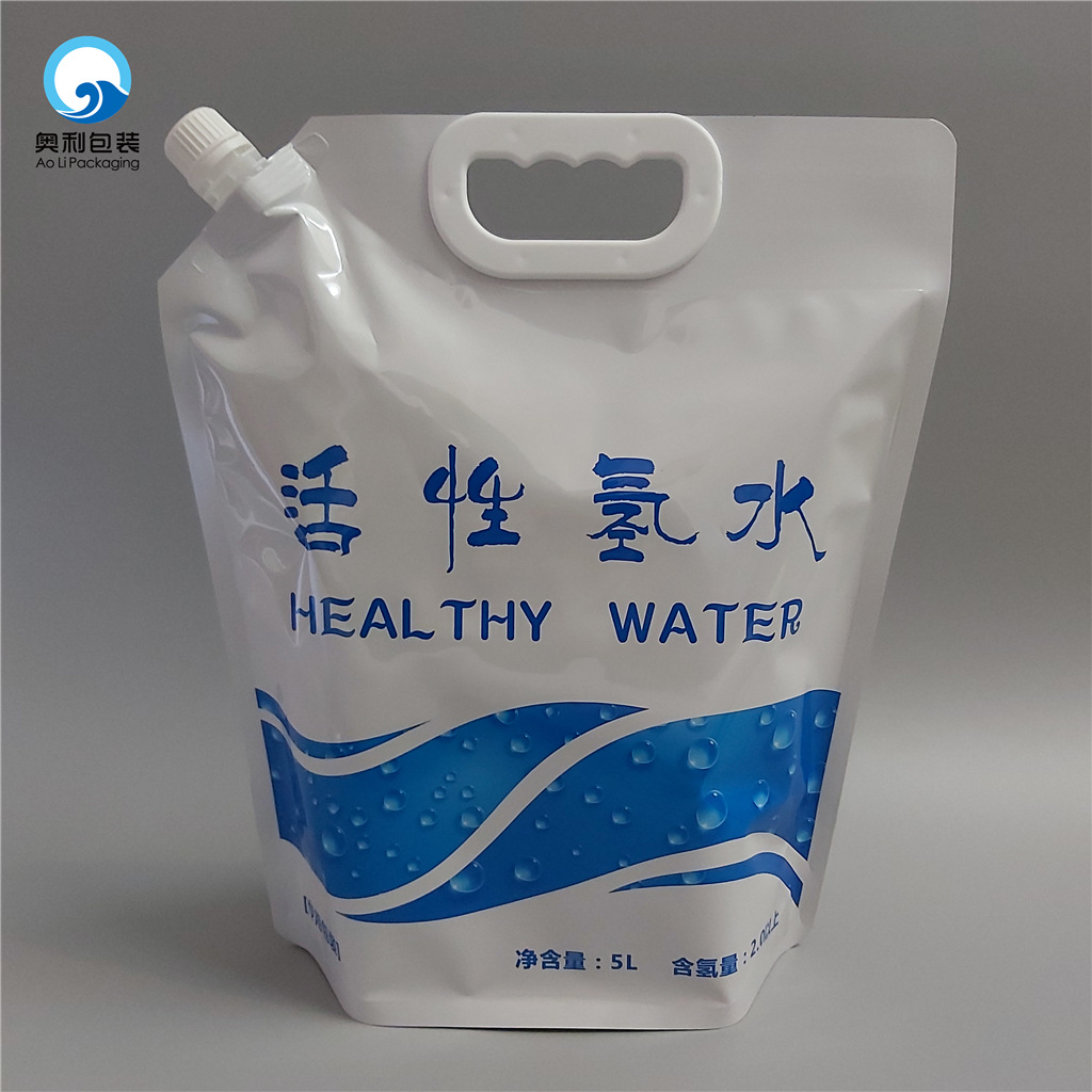 定制富氢水铝箔袋 配手提吸嘴袋 5l液体包装袋 自立袋oem供应商
