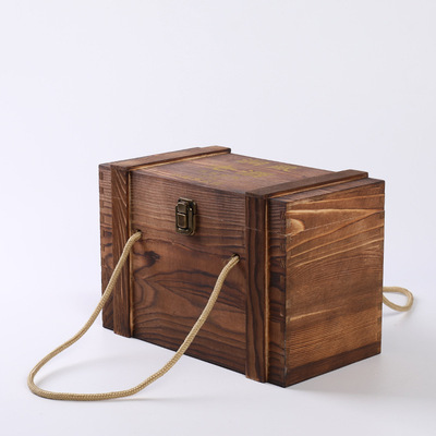 伴手礼木盒收纳盒抽拉结婚回礼盒茶叶木质包装盒木盒子定制logo