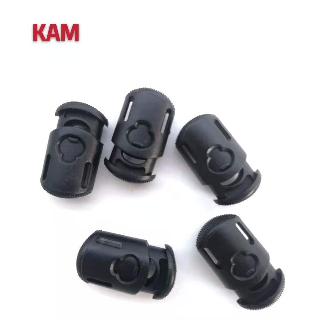 华联KAM厂家直销箱包配件绳扣 塑料弹簧扣 圆珠扣 松紧调节扣