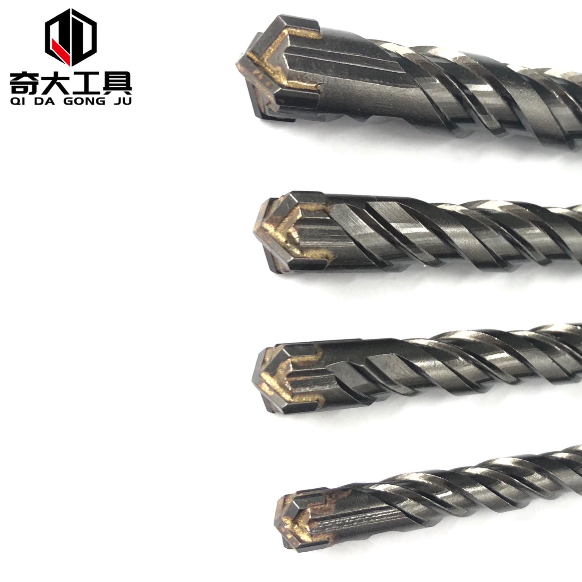 亮黑十字双槽电锤钻头硬质合金冲击钻混凝土螺纹配合剃胡子骨瓷碗