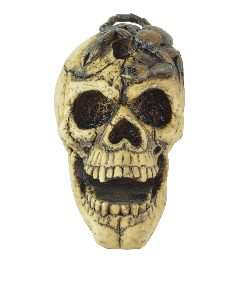 万圣节装饰品酒吧鬼屋密室装扮恐怖道具摆件树脂模型蝎子骷髅头