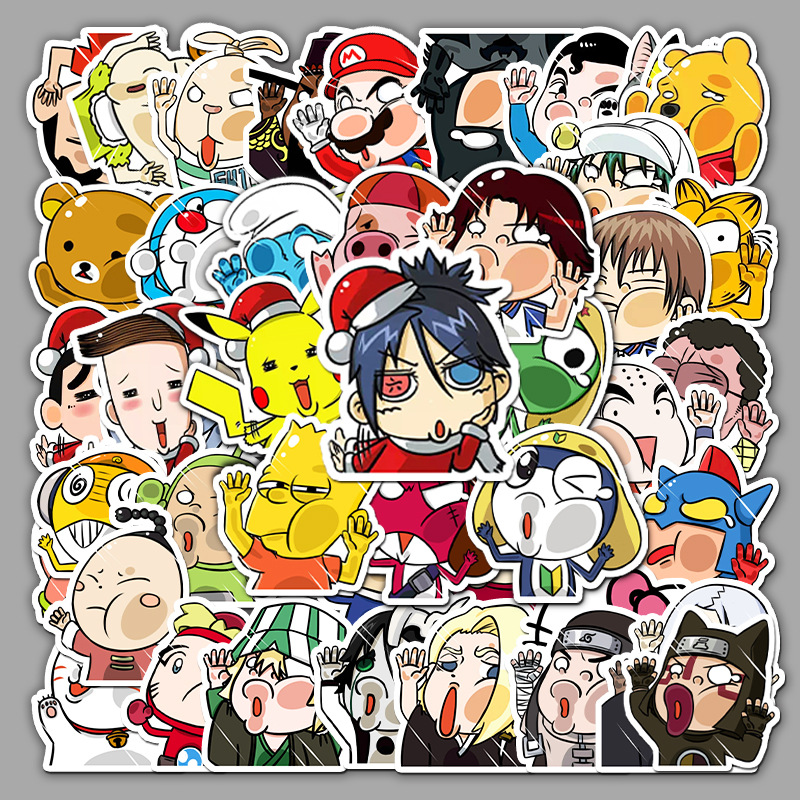 52张van斯潮牌涂鸦贴纸 行李箱旅行箱滑板车卡通汽车装饰贴纸