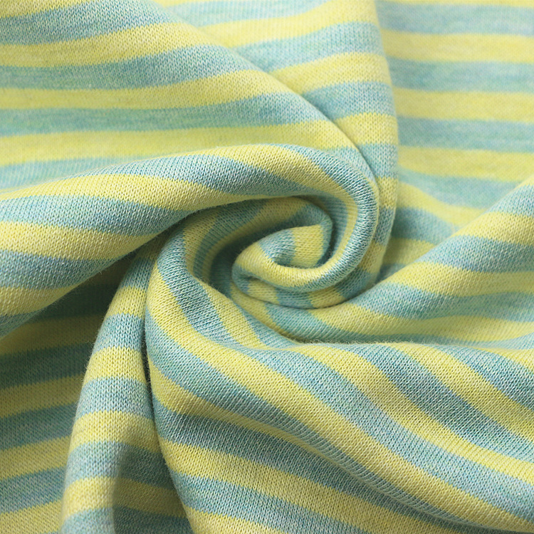 卫衣绒运动面料针织纬编色织彩条cvc法国法式大毛圈拉绒卫衣绒布