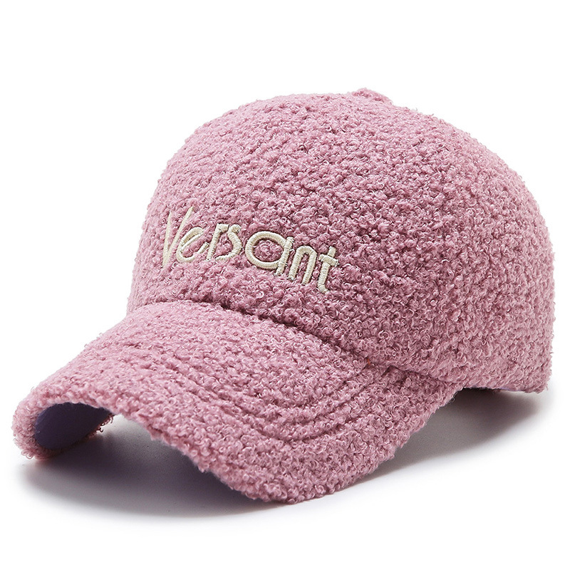 Autumn and Winter New Cotton-Padded Cap Teddy Plush Hat Korean Style Women's Peaked Cap Trendy Street Winter Ins Baseball Cap