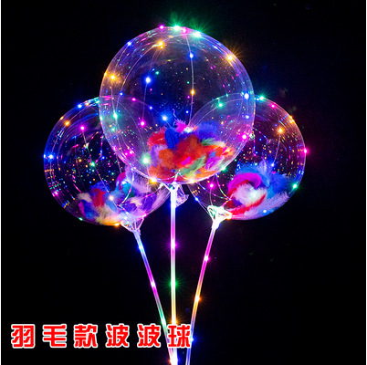 Internet Celebrity Bounce Ball Transparent with Light Best-Selling Stall Luminous Balloon Luminous Square Push Cartoon Children Stall