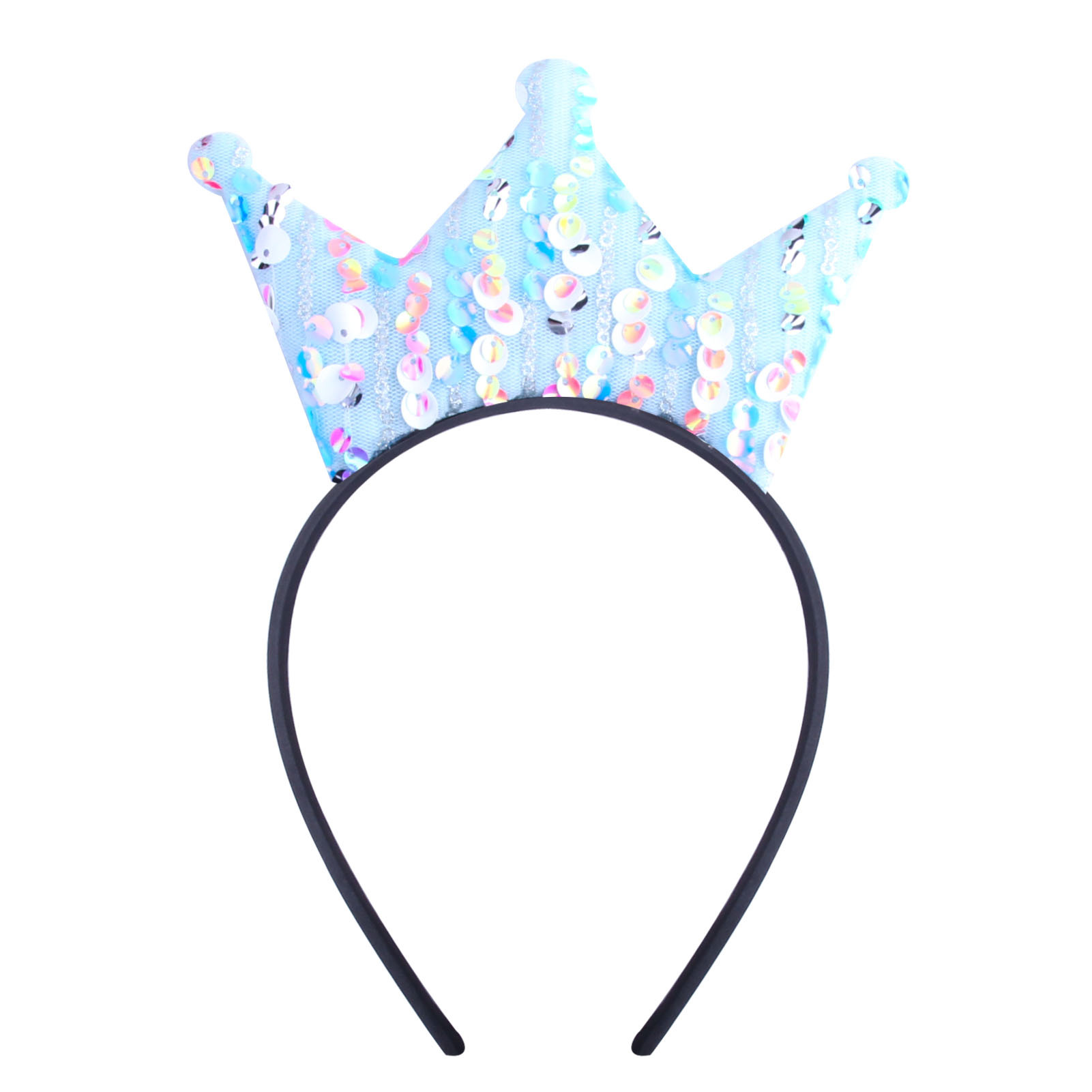 Xinqi Cross-Border Amazon Headband Wholesale Children's Crown Birthday Cartoon Cute Sequin Fabric Accessory Headband