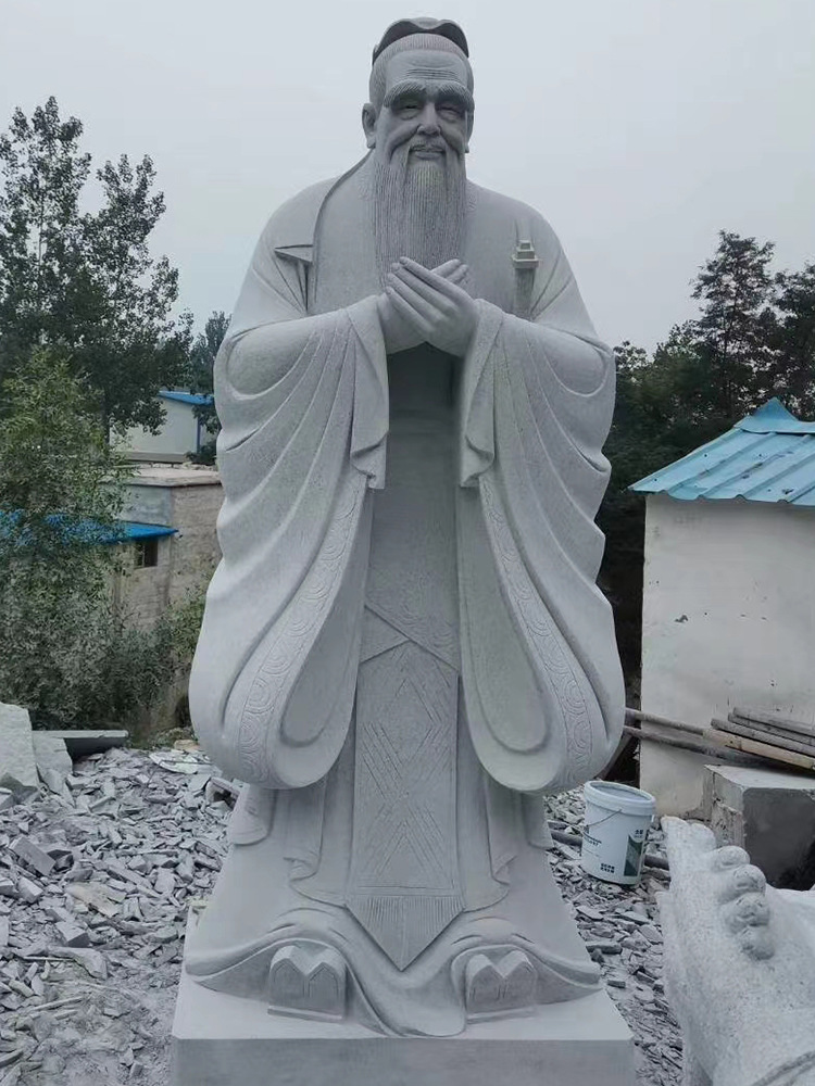供应石雕人像 汉白玉圣人孔子像校园广场历史伟人石像人物石雕像