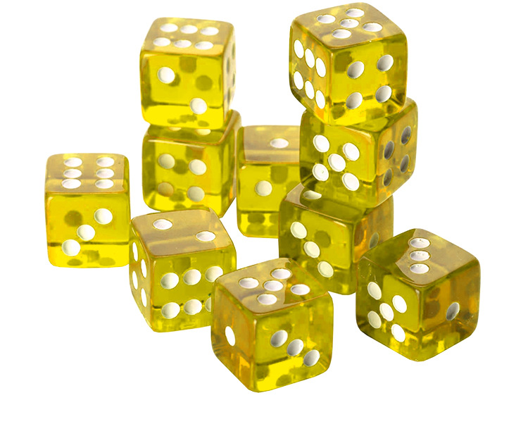 现货骰子16mm直角水晶骰子亚克力透明色子酒吧ktv娱乐筛子供跨境