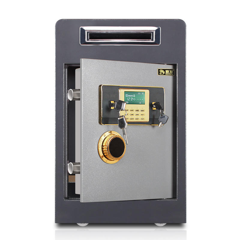 鼎发60高投币式双保险柜全钢办公入墙小型办公保管柜超市收银箱