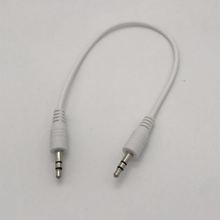 白色25CM纯铜3.5MM公对公双声道aux音频线音箱耳机对录充电线