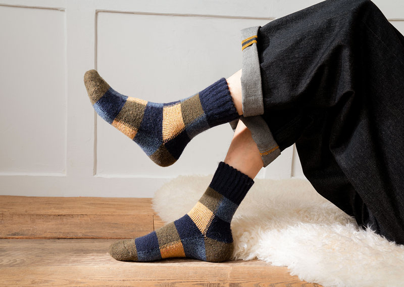 秋冬季加厚加绒保暖毛巾袜子男毛圈中筒格子男士透气高筒长棉袜