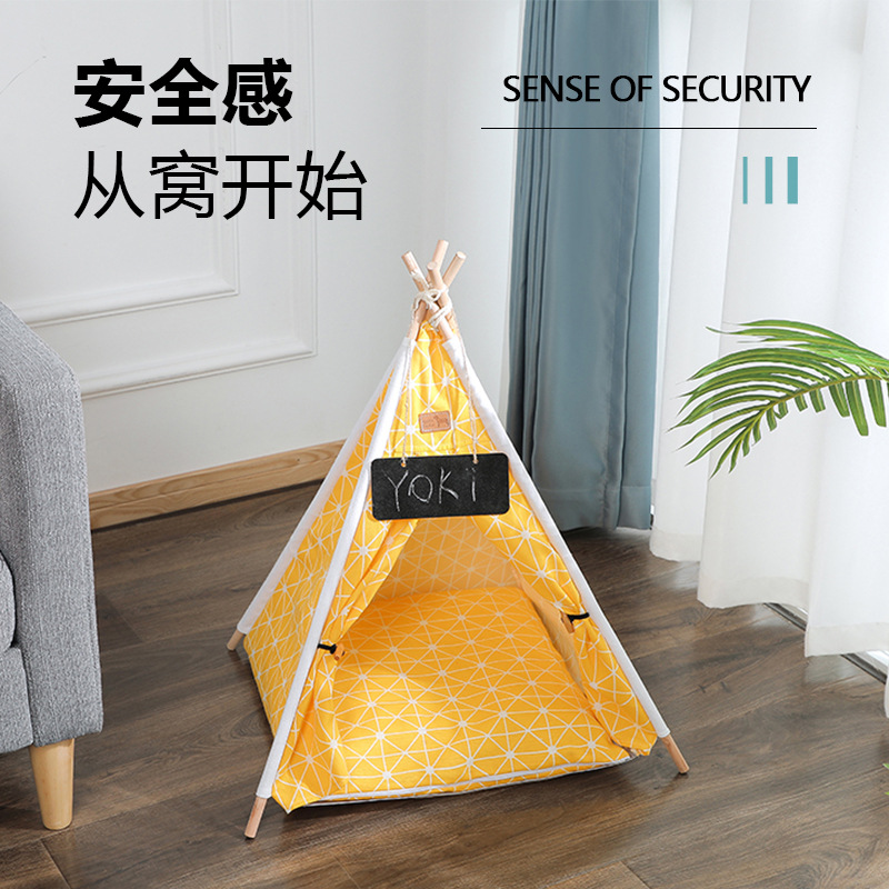 Chufan Pet Cathouse Doghouse Bite-Resistant Four Seasons Available Kennel Pad Portable Removable Washable Cat Nest Cat Pet Tent