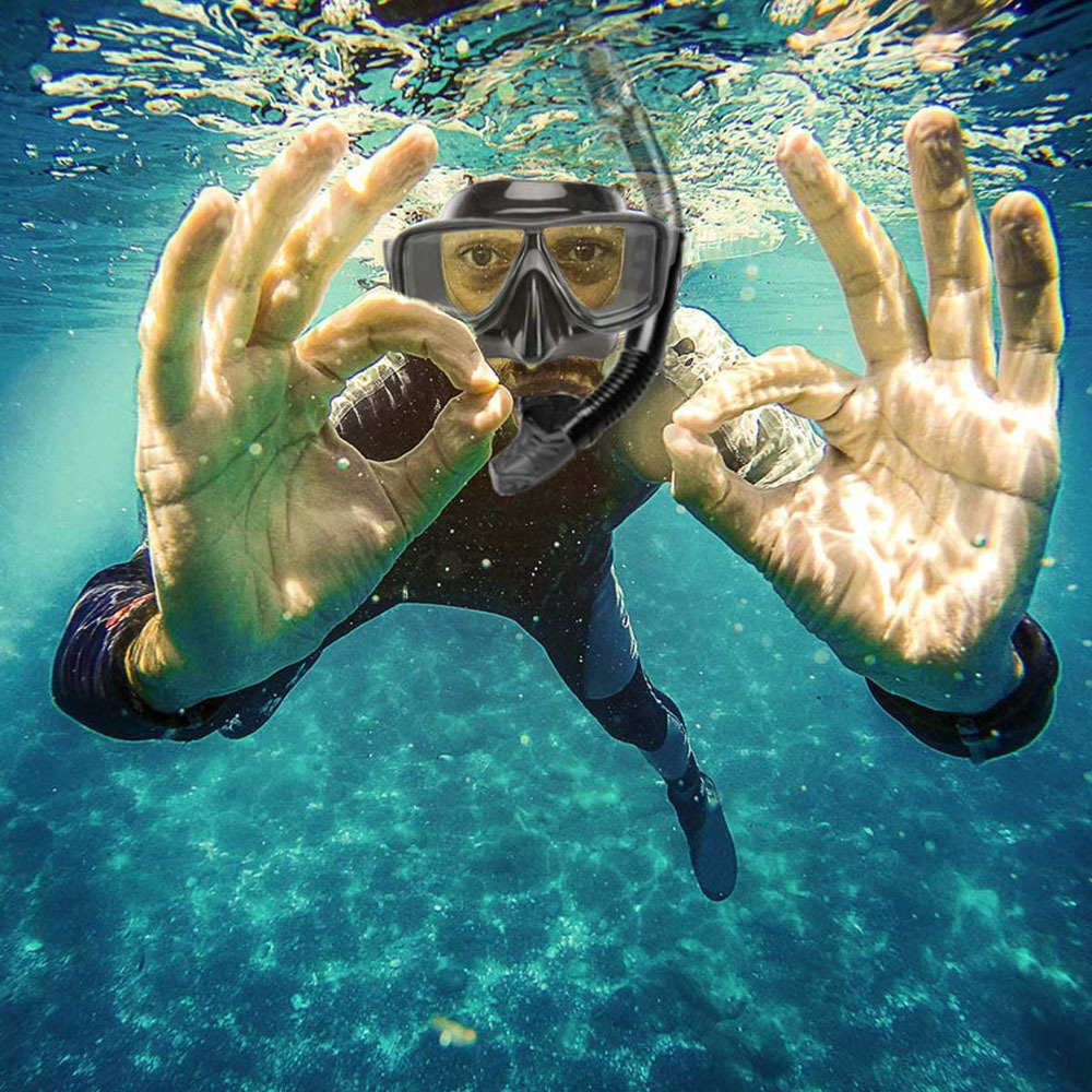 2020新款 硅胶 浮潜面具 全干式呼吸管套装 成人户外旅行装备