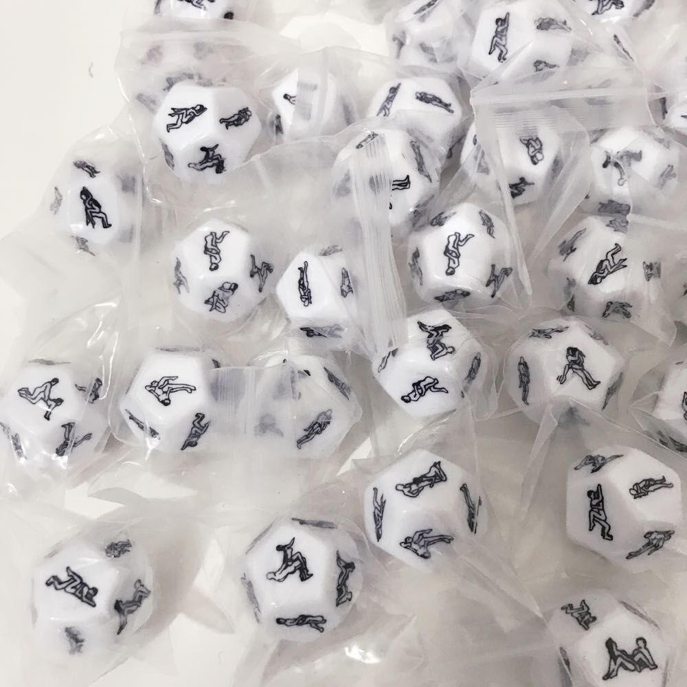 白色12面情趣骰子动作姿势色子骰子娱乐挑逗性用品夫妻调情玩具