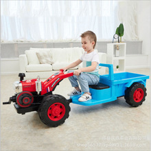 新款儿童手扶拖拉机可带人带斗户外工程车宝宝四轮电动气车代发