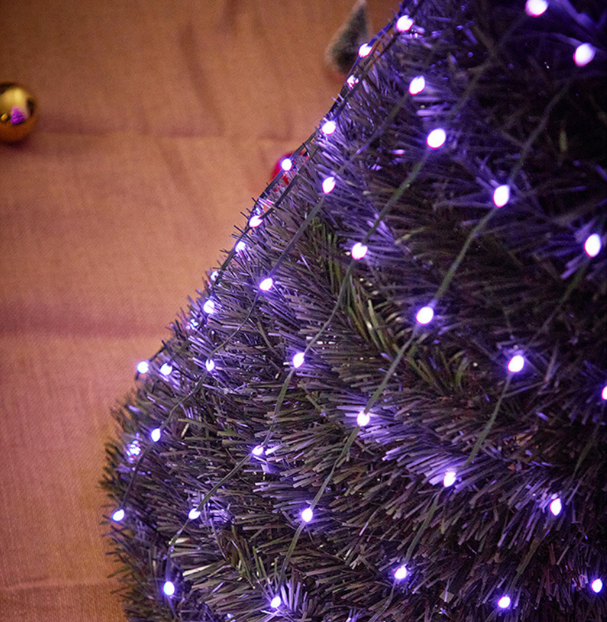 新款跨境电商app幻彩灯串usb智能160l软线灯串防水圣诞树装饰灯