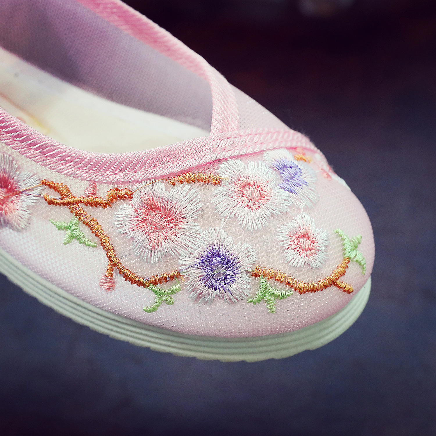 新款儿童网鞋女童布鞋中国风梅花绣花鞋子镂空童鞋夏季镂空鞋子