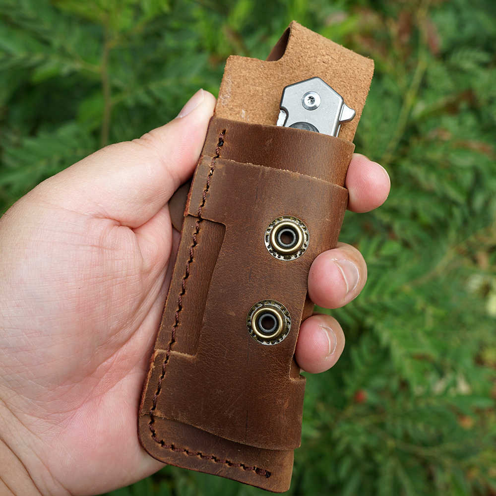 头层疯马皮刀套军刀套 户外多功能edc工具保护套 可挎腰包刀鞘