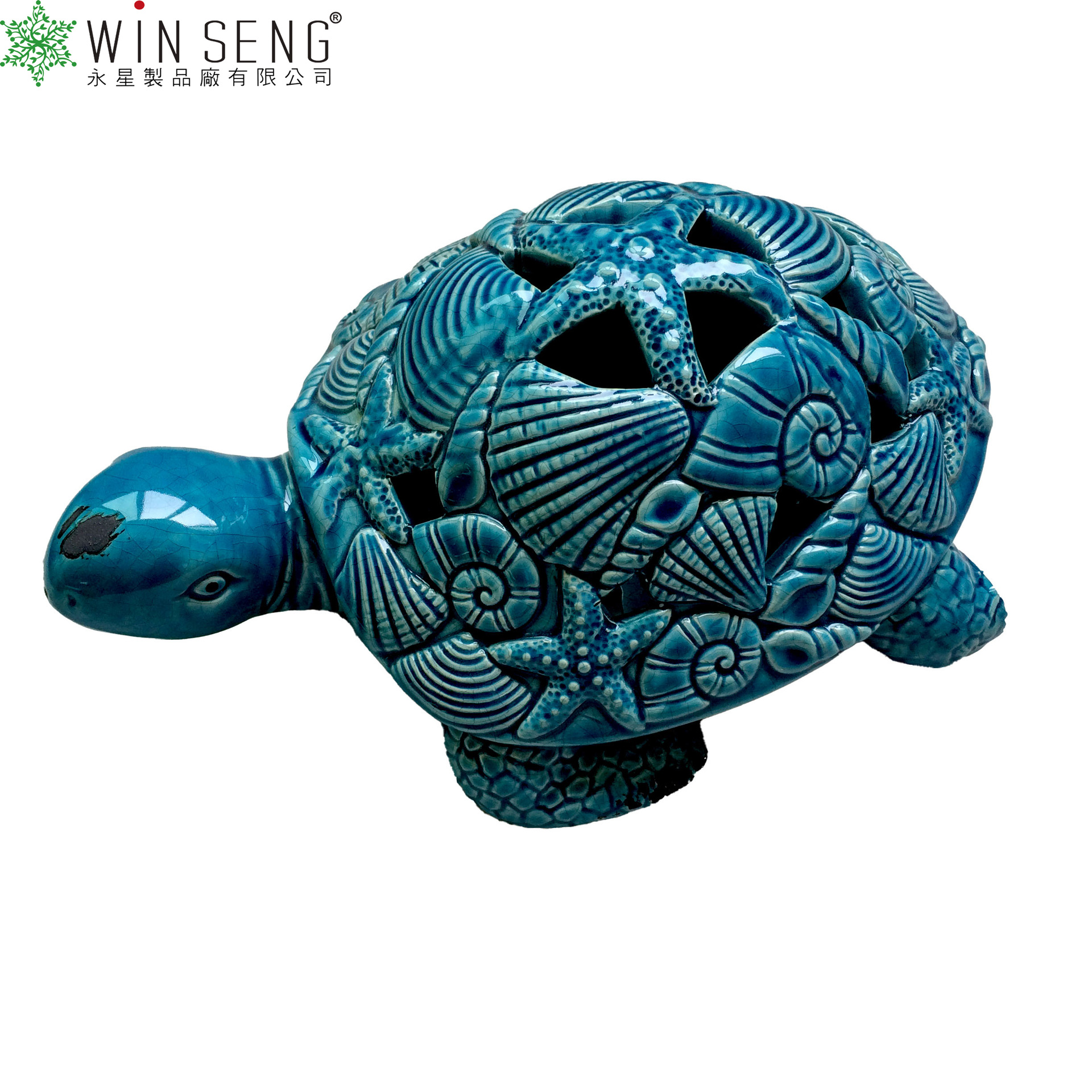 陶瓷工艺品仿古海龟led夜灯家居花园陶瓷乌龟摆件海洋系列装饰品