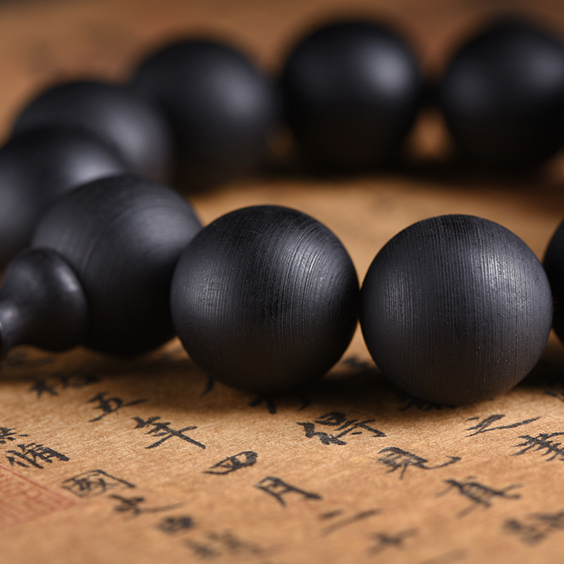 越南土沉香手串螺丝纹工艺老料佛珠沉水沉香20mm颗香手链男士饰品