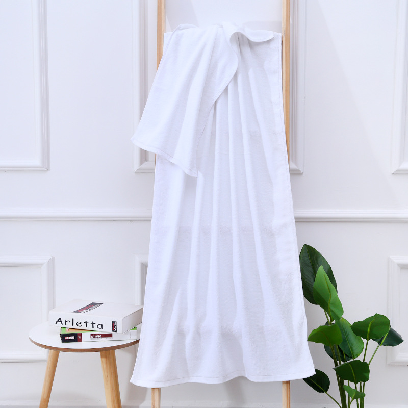 Five-Star Hotel Beauty Salon plus-Sized Thick Pure Cotton Bed White Bath Towel 1000G Towel 1 M * 2 M