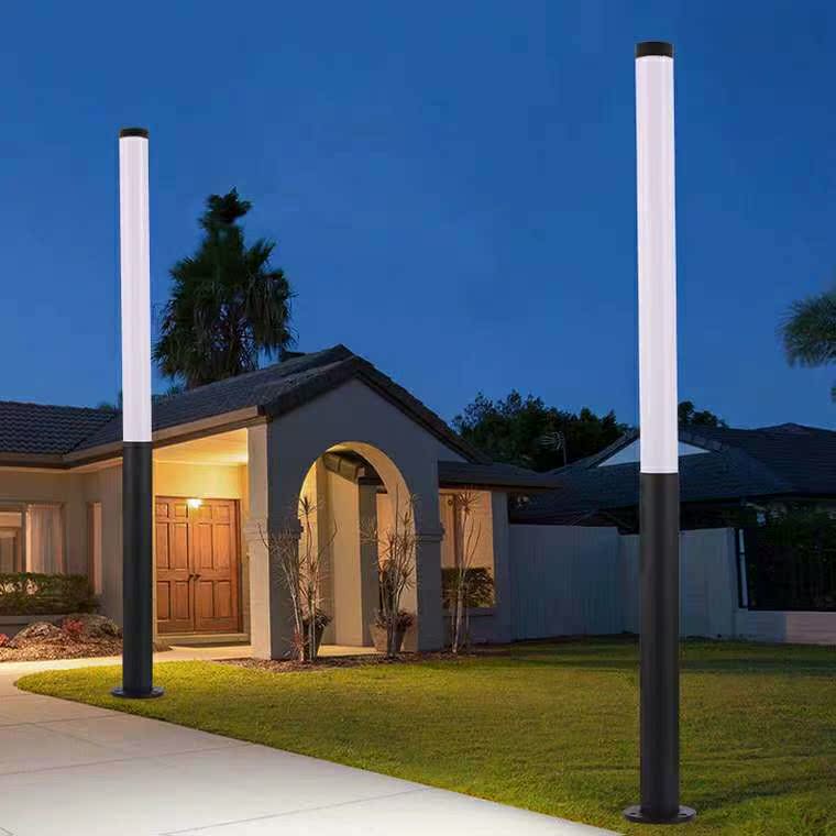 现代草坪路灯2米3米小区圆柱形led路灯亚克力铝材景观庭院灯