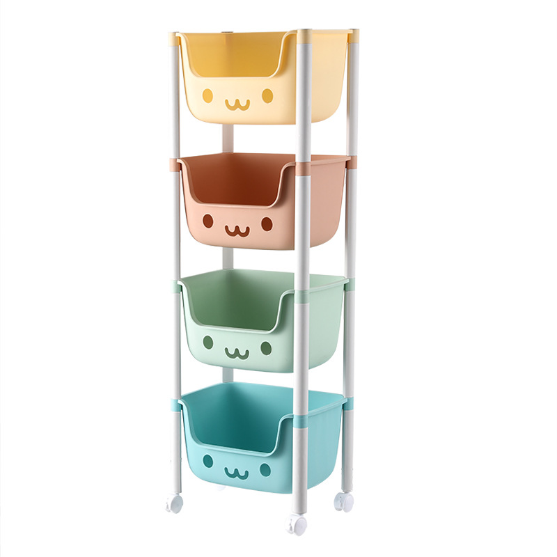 Children's Toy Storage Rack Household Bedroom Trolley Rack Bedside Snack Organizing Shelves Multi-Layer Storage Rack