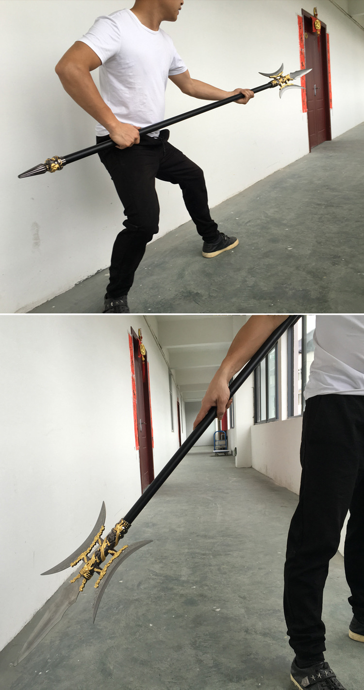 十八般兵器花纹钢枪头龙泉宝剑厂家直销真剑一体锻打冷兵器未开刃