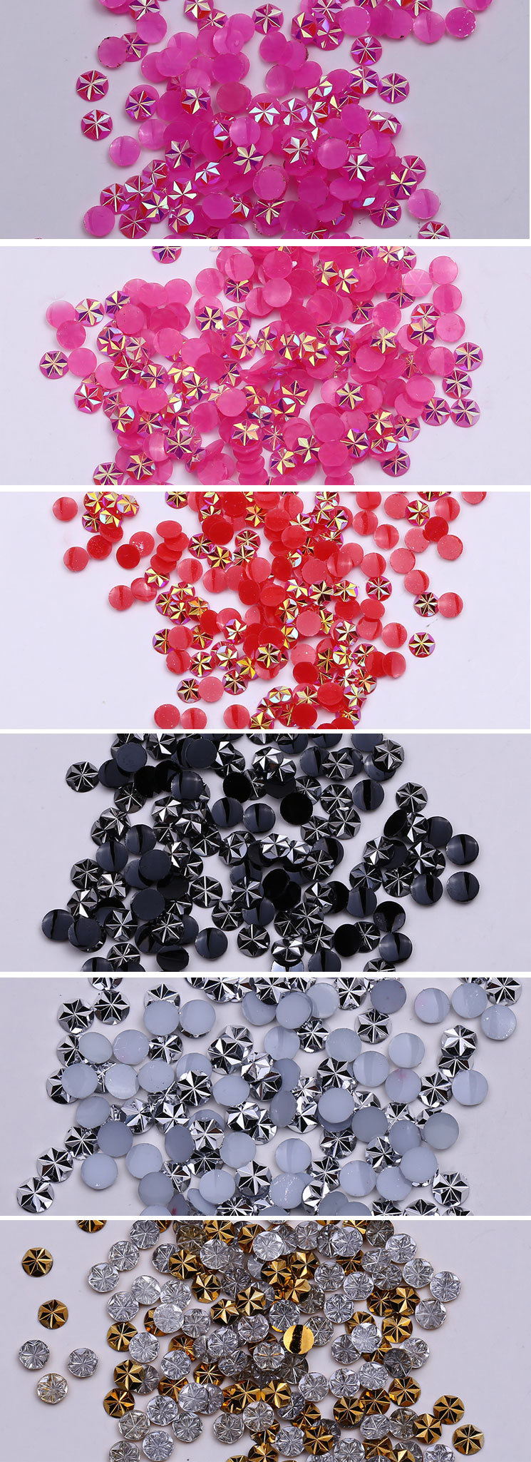 批发4mm5mm树脂冰花圆形平底钻果冻炫彩ab美甲钻服装鞋包饰钻diy