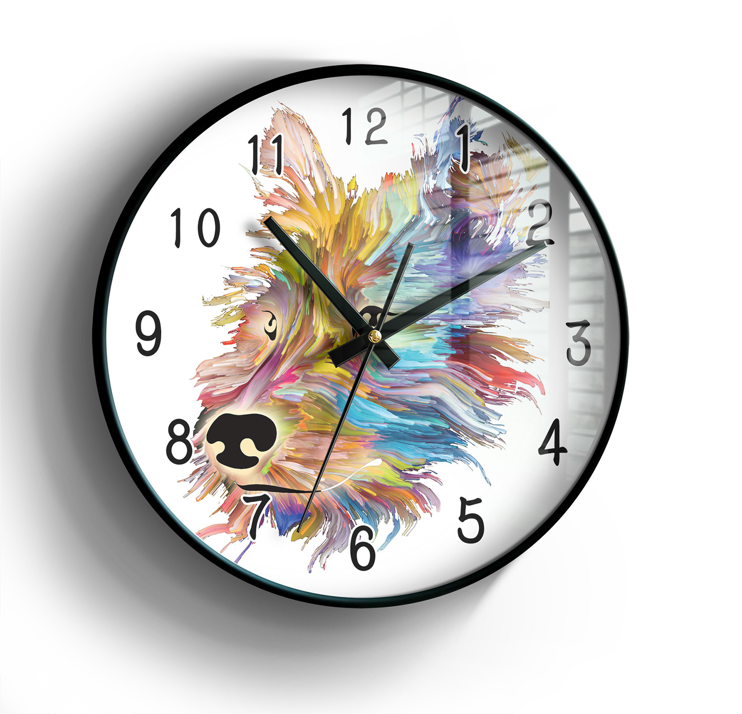 热销欧美色彩抽象画动物挂钟壁钟时尚潮流挂钟支持批发定制
