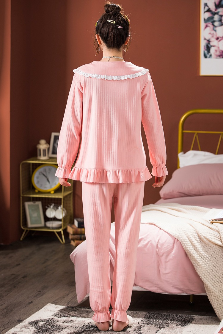 春秋时尚潮妈纯棉长袖孕妇装产后睡衣女外穿哺乳喂奶衣月子服套装